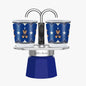 Bialetti Set Mini Express Natale 2025, Moka in Alluminio, Caffettiera Blu con 2 Tazze, Edizione Speciale Joyful Memories