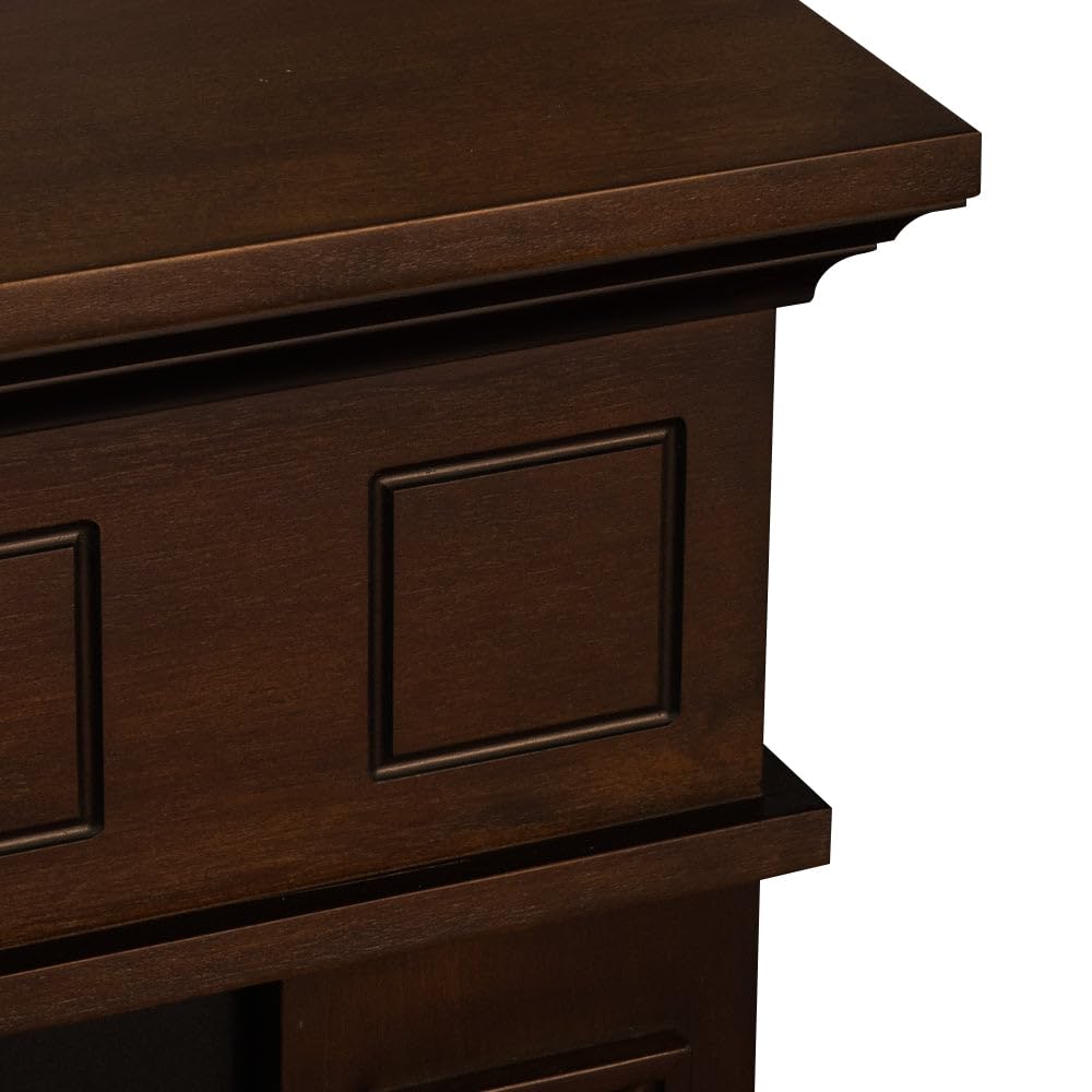 Camino elettrico caminetto da terra JEFFERSON in legno Noce L 89,5 x H90,5 x P28