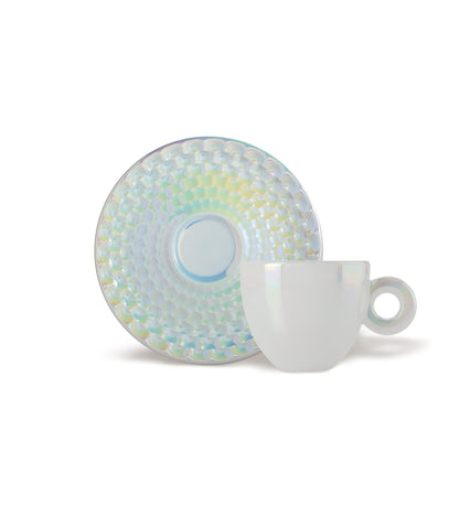 illy 25569 | 2 tazze da Cappuccino Art Collection John Armleder | Set di Due Tazze + Due Piattini Numerati e Firmati