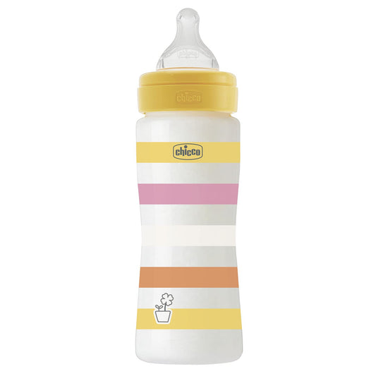 Fast Flow Wellness Bottle, with Physio Teat in Soft Silicone and Soft Sense Finish, Anti-Colic, Reduces Regurgitation and Irritability, 330 ml Plastic Bottle, 4 Months+, Girl