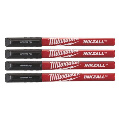 Pezzi 4 - Pennarello indelebile punta extra fine nero Milwaukee