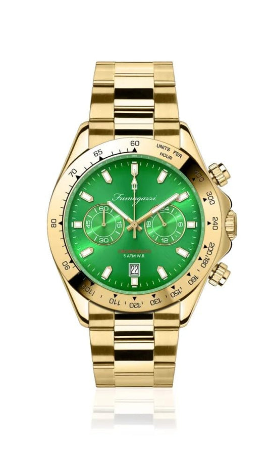 Generico FU121 Orologio da Polso Fumagazzi - LGBTQ RSTUVZ, ø 39 mm, Cinturino Acciaio Solido Lucido, Movimento Cronografo, Water Resistant 5 atm