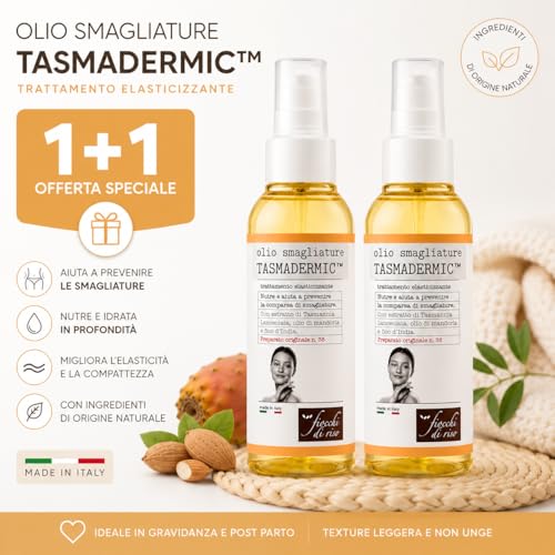 Fiocchi di riso Olio Smagliature TASMADERMIC™, con Estratto di Tasmannia Lanceolata, Olio di Mandorla e Fico d'India, 150ml