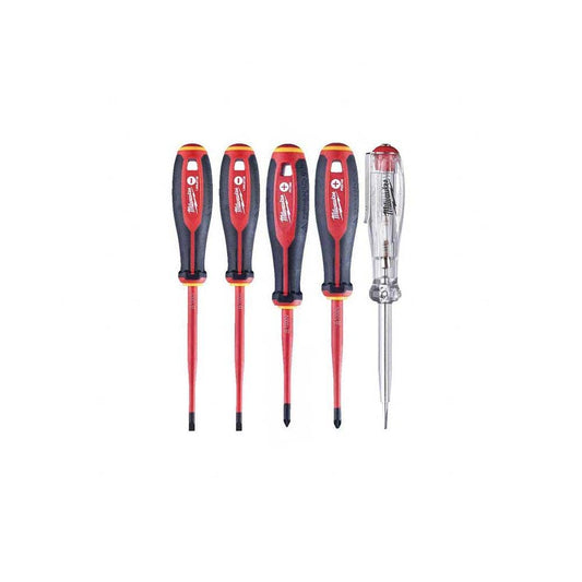 MILWAUKEE Set 5 Giraviti Isolati Cacciavite Isolato 1000V Massima Durata Tri-Lob