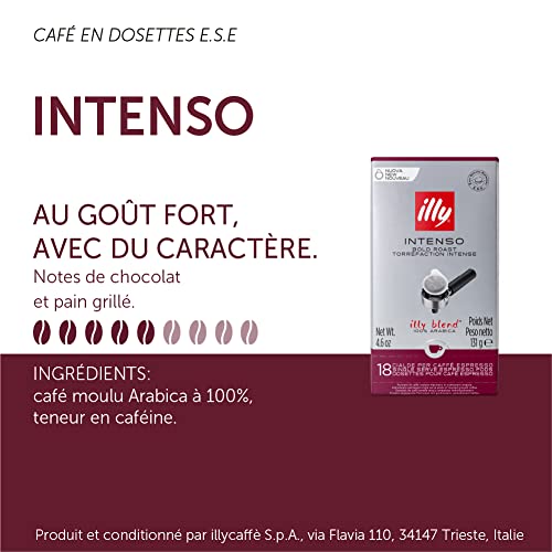 illy Caffè in Cialde ESE Monodose, Tostato Intenso, 1 Confezione da 18 Cialde