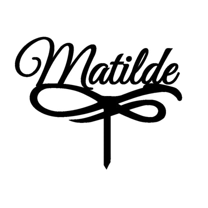 Cake Topper Nome per Torta | Targhetta Decorativa per Torte Personalizzabile in Plexiglass Specchiato, 14 cm di Larghezza