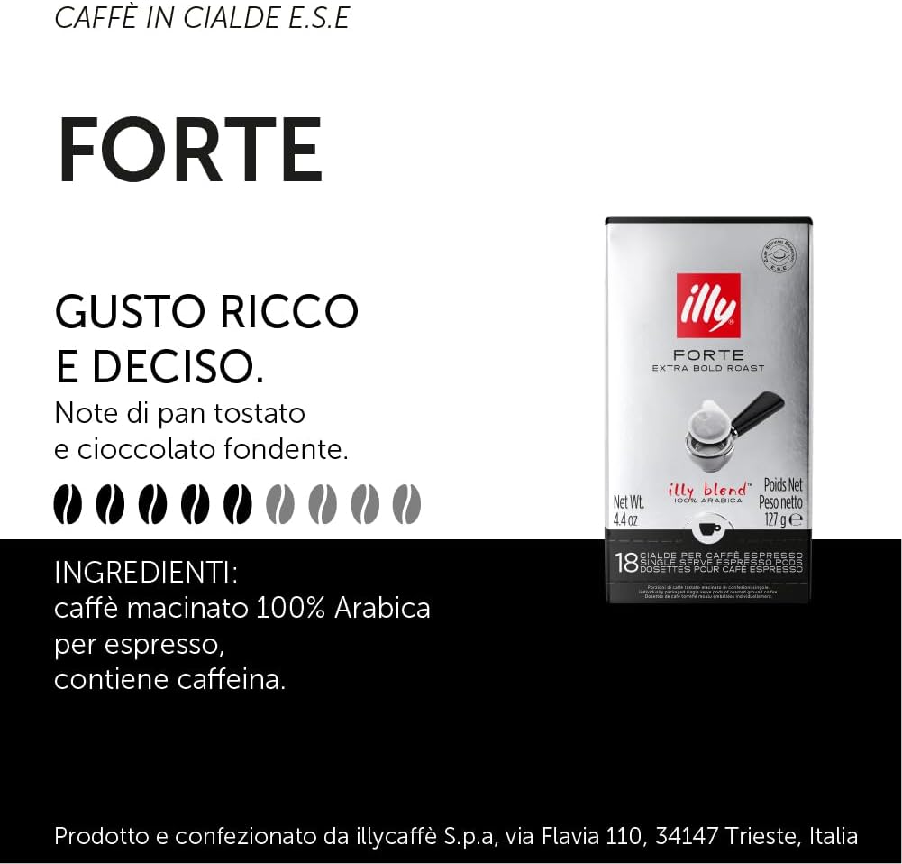 ILLY Selezione di 108 Cialde di caffè | Degustazione di 6 Confezioni da 18 Cialde caffe ESE Monodose, Tostatura Intenso, Forte