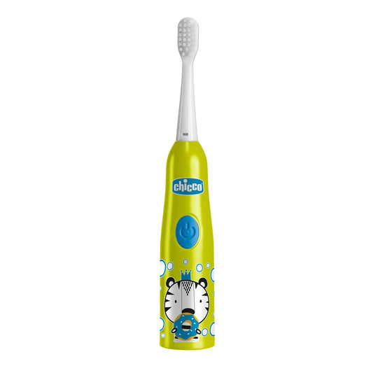 Chicco Battery-Powered Electric Toothbrush for Children, with Soft Bristles, Suitable for Children aged 3 and Up, Soft Vibrating Head, Gentle Action on Enamel and Sensitive Gums, 3 Years+