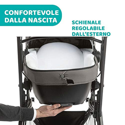 Chicco Trio Activ3 Passeggino Trio 3In1 Sistema Modulare Con Car Kit, Passeggino 3 Ruote, Navicella Neonato E Seggiolino Auto Gruppo 0+, Con Chiusura Pieghevole, Beige, ‎113 x 121.5 x 64 cm, 23.2 Kg