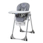 Polly Easy Evolutionary High Chair for Children from 6 Months to 3 Years (15 kg), Reclining High Chair with Adjustable Height and Footrest, 4 Wheels, Compact Folding - Gray Melange