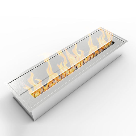 Bruciatore per Camino a Bioetanolo Biocamino in Acciaio Inox 4,5 lt 61X18,7XH9,5 cm