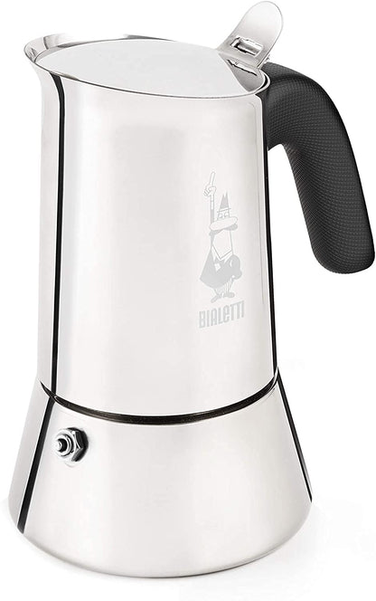 Bialetti Venus Caffettiera in Acciaio Inox, Adatta all'Induzione, Inossidabile, Argento, 6 Tazze