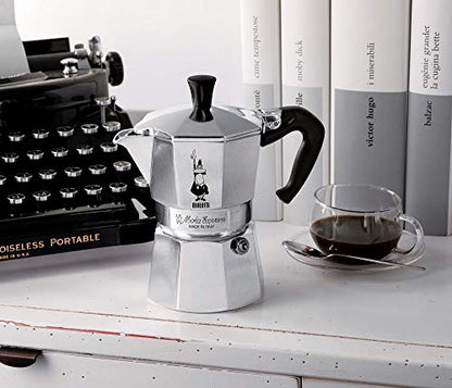 Bialetti Caffettiera Moka Express 12 Tazze, Manico anti scottatura, Non adatta a induzione, 12 Tazze (600 ml), Alluminio