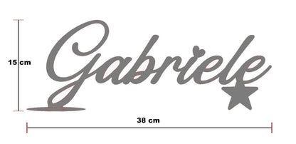 Scritta in Legno Personalizzata | Nome Inciso al Laser 38 cm | Topper per Tavolo Torta, Gadget o Decorazione, Spessore 6mm