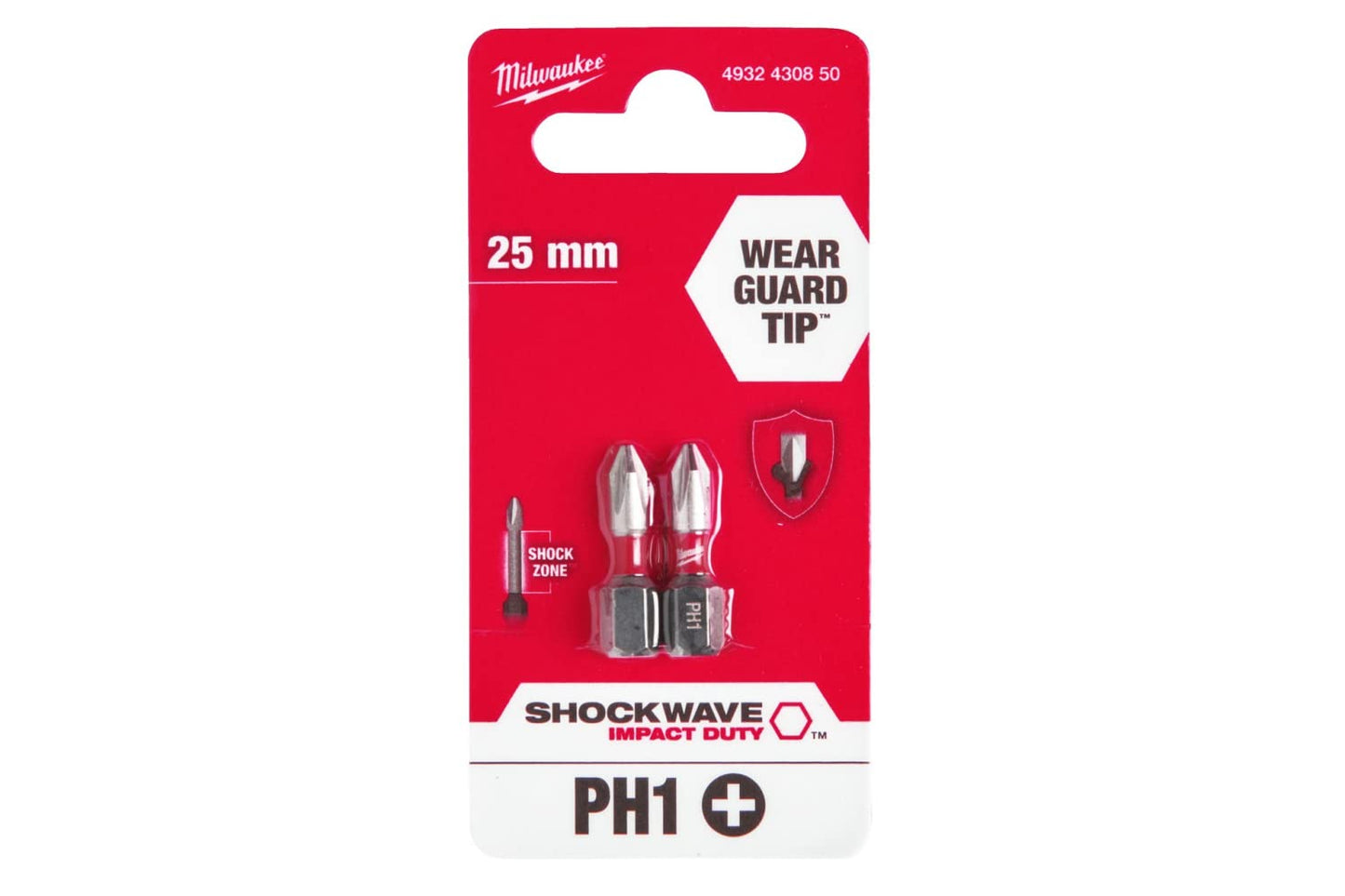 Milwaukee Punte Ph1 25Mm - 2 Pezzi