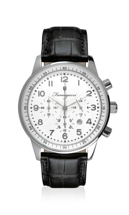 Generico FU056 Orologio da Polso Fumagazzi - Lo Scippo d’acciaio, ø 43 mm, Cinturino Vera Pelle, Movimento Automatico, Water Resistant