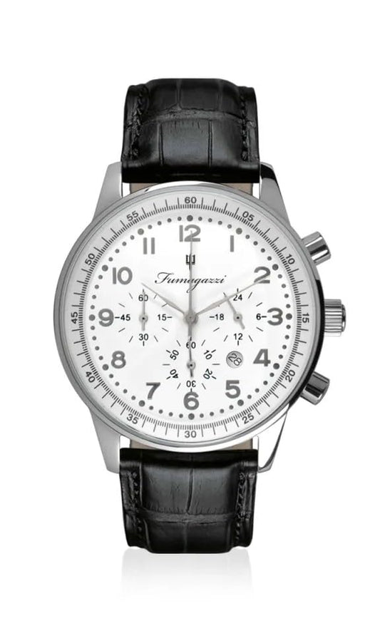 Generico FU056 Orologio da Polso Fumagazzi - Lo Scippo d’acciaio, ø 43 mm, Cinturino Vera Pelle, Movimento Automatico, Water Resistant