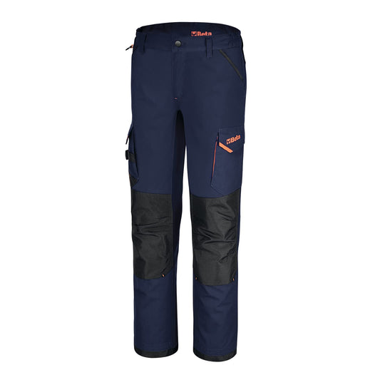 BETA Beta7818BL L - Pantaloni da Lavoro Multitasche con Inserti in Tessuto Elasticizzato