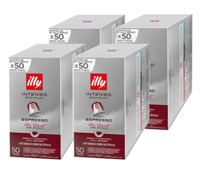 ILLY 200 Capsule Compatibili Nespresso 4 Confezioni da 50 Caffè Gusto INTENSO