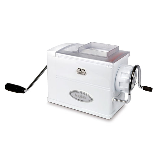 Marcato Macchina per la Pasta, Pasta Maker, Trafila per Pasta Fresca, Manuale, 5 Trafile Incluse, per Bucatini, Fusilli, Maccheroni, Maccheroncini, Rigatoni, Made in Italy. Modello: Regina