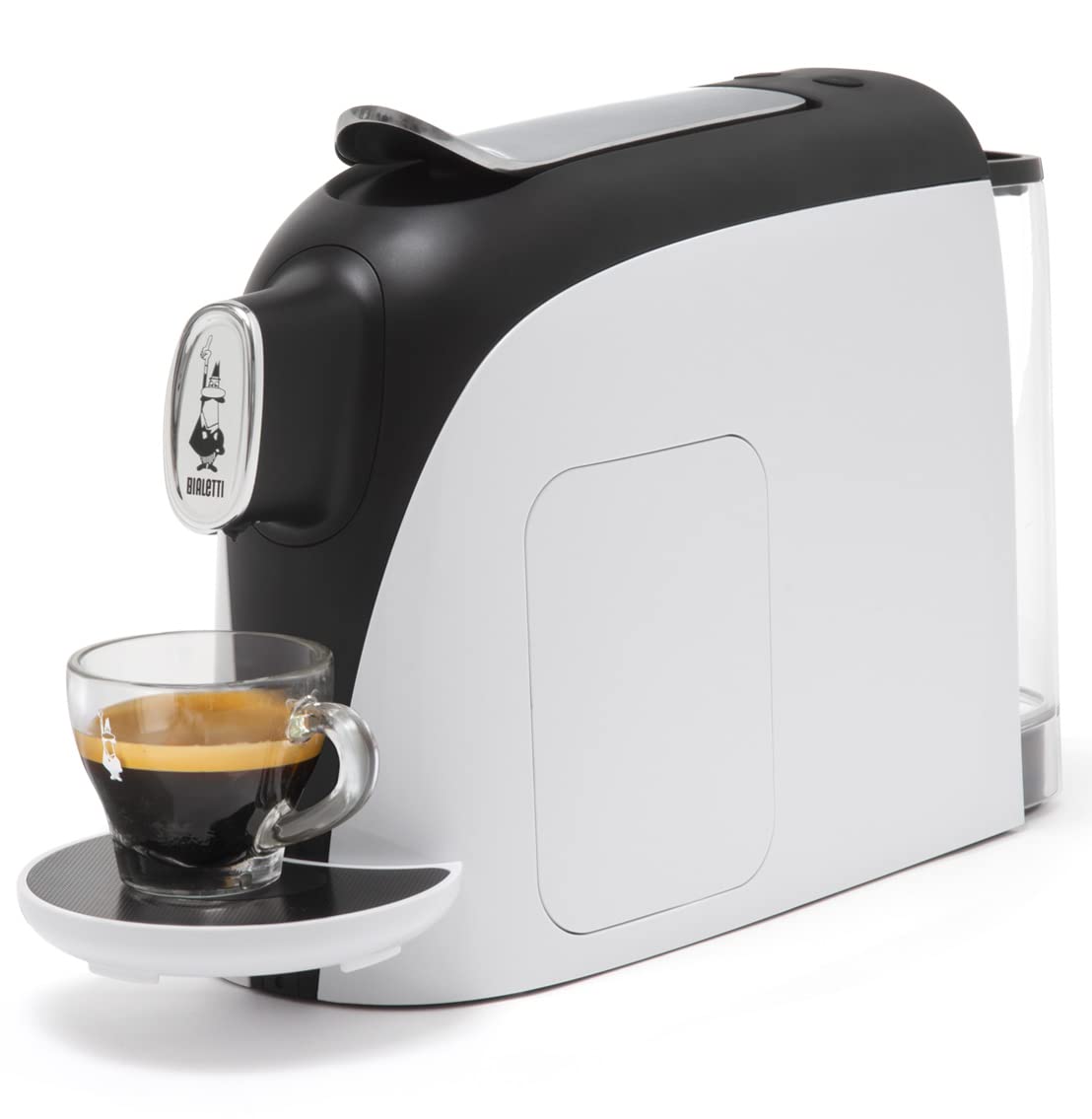 Bialetti Mignon, Macchina Caffè Espresso Incluse 32 Capsule, Funziona esclusivamente con Capsule Bialetti, Bianco