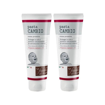 Fiocchi di Riso 2 Flaconi di Pasta CAMBIO (2 x 100ml) - CAMBIO PANNOLINO - Protegge e previene arrossamenti cutanei nelle zone intime del neonato