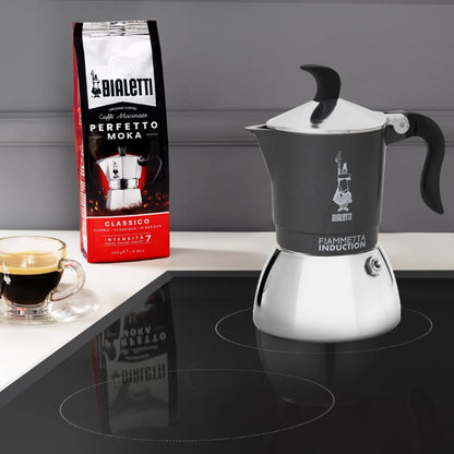 Bialetti Fiammetta Induction Caffettiera, Aluminium, Steel, Grigio, 2 Tazze