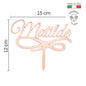 Cake Topper Nome per Torta | Targhetta Decorativa per Torte Personalizzabile in Plexiglass Specchiato, 14 cm di Larghezza