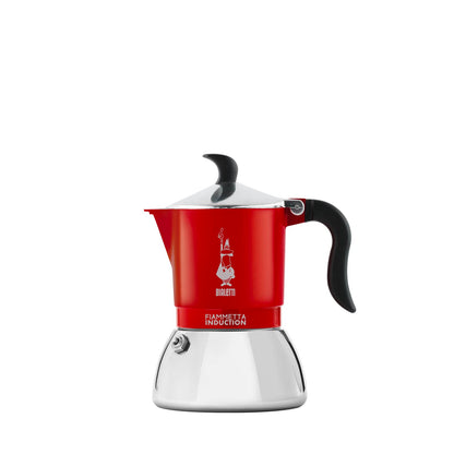 Bialetti Fiammetta Induction Caffettiera, Aluminium, Steel, Rosso, 2 Tazze