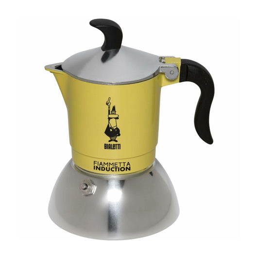 Bialetti Moka Fiammetta Induction 2 Tazze Gialla Caffettiera Adatta a Induzione