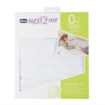 CHICCO Set di 4 pezzi Next2me federa + lenzuolo + copripiumino + copripiumino + copripiumino Stars
