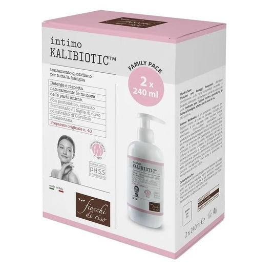 Fiocchi di Riso - Intimo attivo KALIBIOTIC™ Bipacco: 2 x 240ml - IGIENE INTIMA - Deterge e protegge naturalmente le mucose mantenendo un ambiente ostile alla proliferazione microbica. Pack riciclato