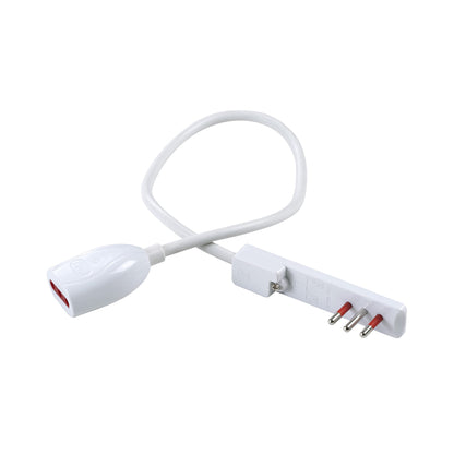 ROSI Emilia Flat | Spina Ultrapiatta 16A con Prolunga da 50cm e Presa Bivalente 16A - Bianco