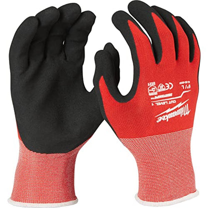Milwaukee Guanti Resistenti Taglia L Livello 1-4932471417, Nitrile e Nylon, Rosso