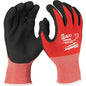 Milwaukee Guanti Resistenti Taglia L Livello 1-4932471417, Nitrile e Nylon, Rosso