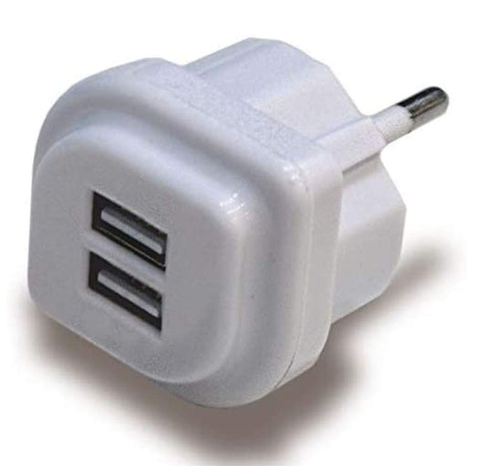 CARICABATTERIA X SMARTPHONE 2 USB 5V/2,1A SCHUKO