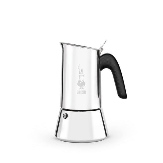 Bialetti Venus - Caffettiera ad induzione, Acciaio inossidabile, Adatta a tutti i tipi di piatti, 4 tazze da caffè (170 ml), Argento