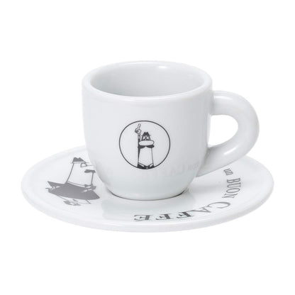 Bialetti Set 4 Tazzine Moka 'Carosello' Tazze da Caffè, Porcellana , Bianco