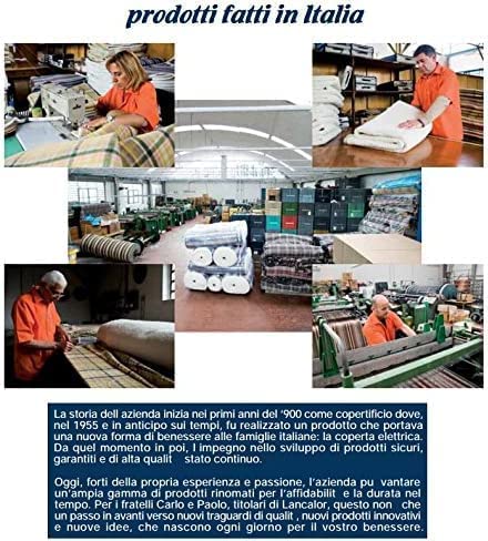 LANCALOR | Elettrocoperta Coperta Termica Misto Lana 40% Termocoperta Elettrica Singola 190x135 - ELCO1P1T40E