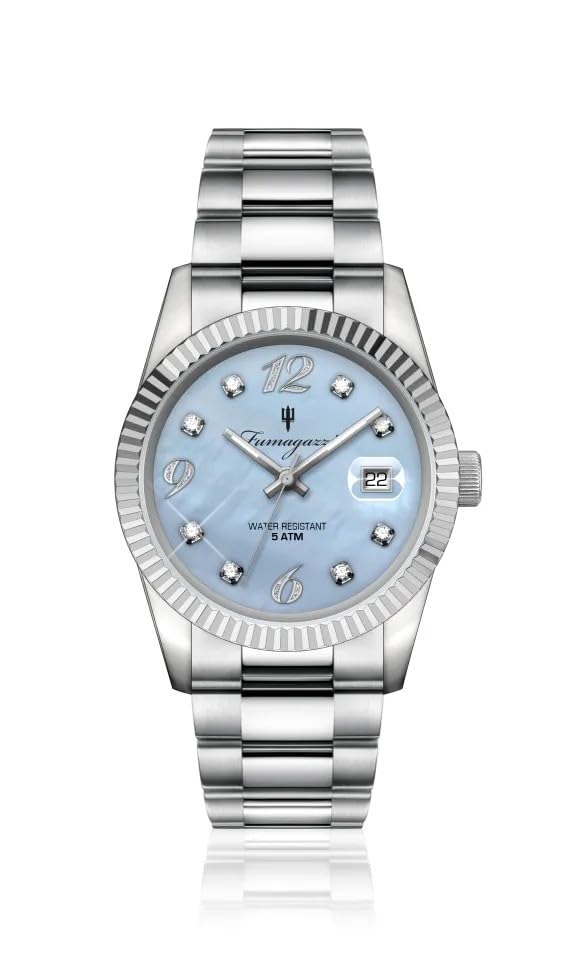 Generico FU127 Orologio da Polso Fumagazzi - CieloAzzurra, ø 36 mm, Cinturino Acciaio Solido Lucido, Movimento al Quarzo, Water Resistant 5 atm