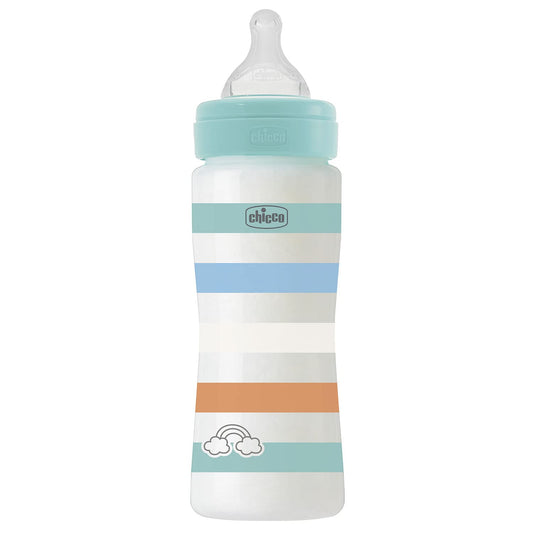 Fast Flow Wellness Bottle, with Physio Teat in Soft Silicone and Soft Sense Finish, Anti-Colic, Reduces Regurgitation and Irritability, 330 ml Plastic Bottle, 4 Months+, Baby