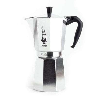 Bialetti Caffettiera Moka Express 18 Tazze, Manico anti scottatura, Non adatta a induzione, 18 Tazze (800 ml), Alluminio