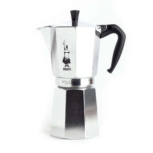 Bialetti Caffettiera Moka Express 18 Tazze, Manico anti scottatura, Non adatta a induzione, 18 Tazze (800 ml), Alluminio