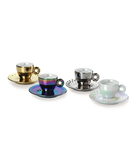 illy Collection 25566 Set di 4 Tazze da Espresso Art Collection John Armlender, Tazzine + Piattini Numerati e Firmati