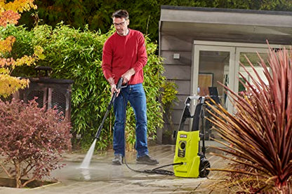 Ryobi RY120PWA, Idropulitrice 1600W 120 bar, Leggera e Compatta, con Maniglia per il Trasporto, Portata Massima di 420 L/h, 1600W