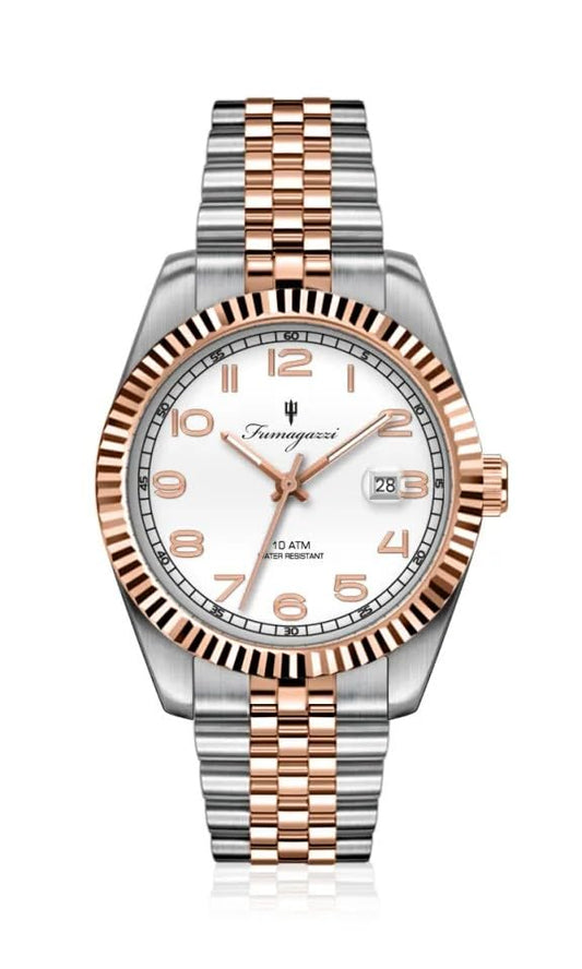 Generico FU034 Orologio da Polso Fumagazzi - RosaLopo, ø 40 mm, Cinturino Acciaio Solido Lucido, Movimento Automatico, Water Resistant 10 atm