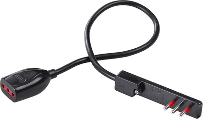 ROSI 3 Pezzi Prolunga e Spina Ultrapiatta Salvaspazio Emilia Flat, 10A-16A 2P+T, Angolatura 90°, 6mm di Spessore con Presa