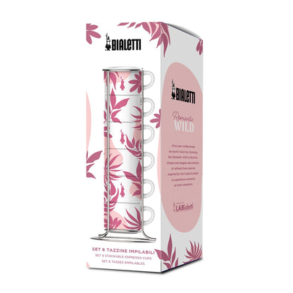 Bialetti Set 6 Tazzine Impilabili Rosa