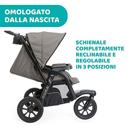 Chicco Trio Activ3 Passeggino Trio 3In1 Sistema Modulare Con Car Kit, Passeggino 3 Ruote, Navicella Neonato E Seggiolino Auto Gruppo 0+, Con Chiusura Pieghevole, Beige, ‎113 x 121.5 x 64 cm, 23.2 Kg