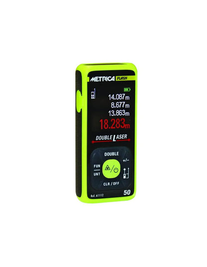 Misuratore Laser Metrica Double 50 61112 Portata Max 50 Metri